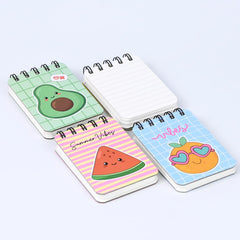 Pocket-Size Notepad 100 Pages, Mini Memo Pads For Daily Notes, Lists - Fruit Fiesta, Pack Of 4