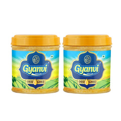 Natural Premium Desi Ghee By Gyanvi | High In Nutritious & Healthy Pure Desi Ghee For Used For Puja | 200ml (100ml * 2) 6.7 Ounce | Plastic Bottle