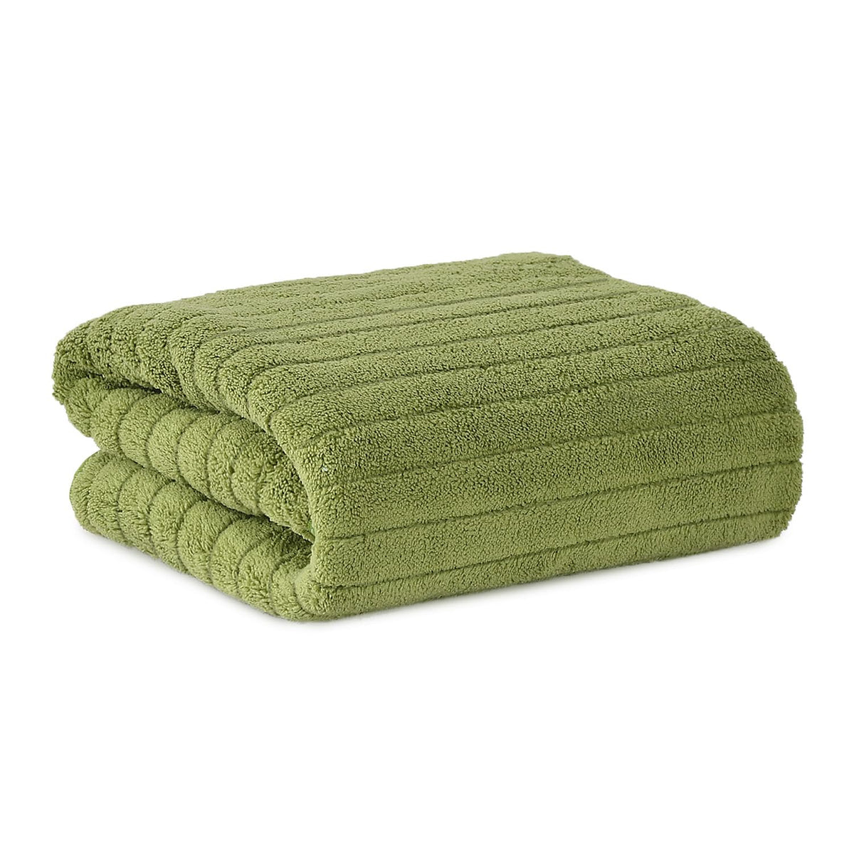 Urbanleaf Microfiber Large Bath Towel 300 Gsm | Quick Dry Super Absorbent For Men & Women Travel, Gym, Beach, Pool & Yoga (Green Stripe)