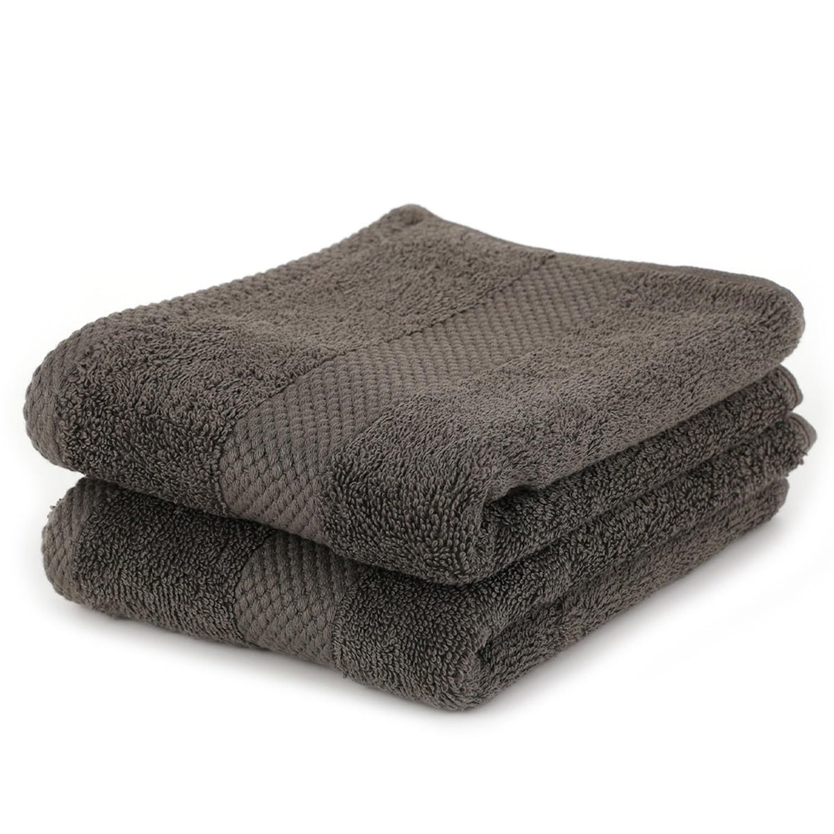 Earthy Fables Premium Hand Towels 600 Gsm | 100% Combed Cotton Ultra Soft Quick Dry & Highly Absorbent, For Home, Gym & Travel | Set Of 2 (Grey)