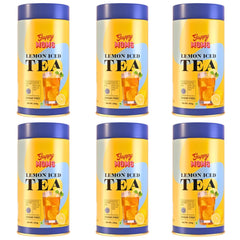 Guppy Moms Lemon Iced Tea Powder - Pack Of 6 X 200gm, 7.05 Ounce Each | Aromatic, Healthy & Easy To Prepare - Sugar Free & Refreshing Summer Drink | Caffeine Free