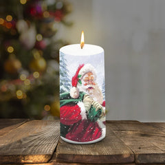 SANTA CLAUS XMAS CANDLE 6 INCH PILLAR CANDLE | PERFECT FOR KIDS BIRTHDAYS CANDLE