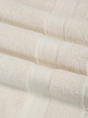 Ambra Linens Highly Absorbent Towels Set 500 Gsm | 100% Cotton Soft & Plush All Seasons Use Large, Everyday Use, Durable | 4 Pcs Hand Towel Set (Cream)