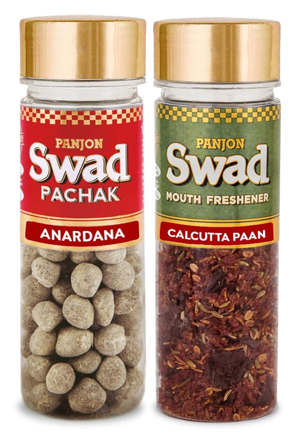 Panjon Swad Anardana & Calcutta Paan Pachak Mouth Fresheners 230gm, (115gm *2 Bottles)