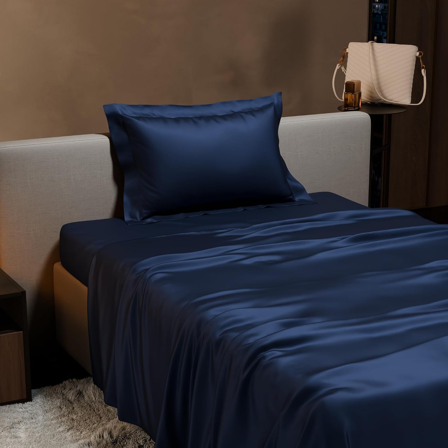 Single Bedsheet With 1 Pillow Cover - 60 X 90 Inches, Mystique Blue | Premium Bedding Set, Home Decor, Wedding Gift For Couples, Housewarming, Anniversary