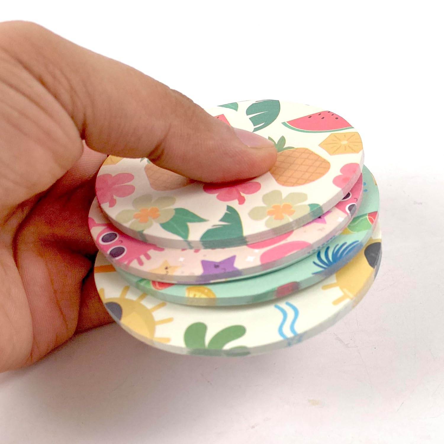 4 Pack Cute Sticky Notes Cartoon Summer - Ideal For Office Home Kids Students Roommates Tab