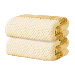 Black Gold The Finer Touch Soft Hand Towel 400 Gsm | Ultra Absorbent, Quick Drying, Cotton-Feel Microfiber Yellow & White Stripes -Pack Of 2