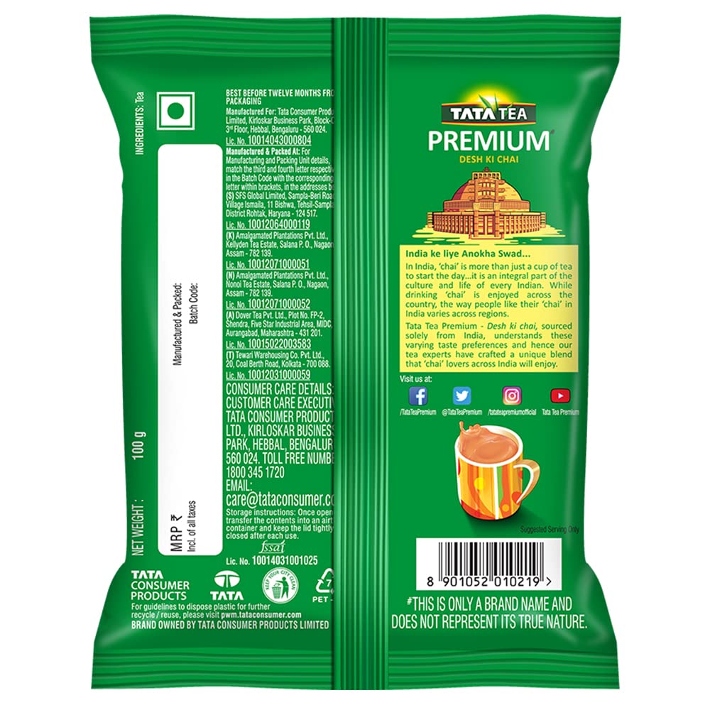 Tata Tea Premium Desh Ki Chai 100gm, 3.5 Ounce - Masala Tea | Unique Blend Crafted For Chai Lovers Across India - Loose Leaves Black Tea