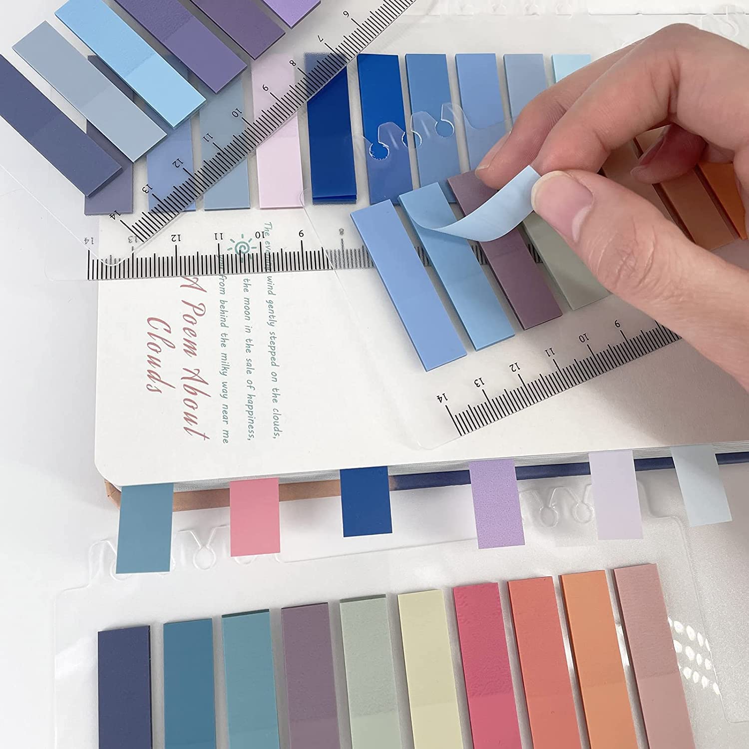 Transparent Sticky Notes, Sticky Tabs For Indexing Books, Documents, Multicolor - Pack Of 3