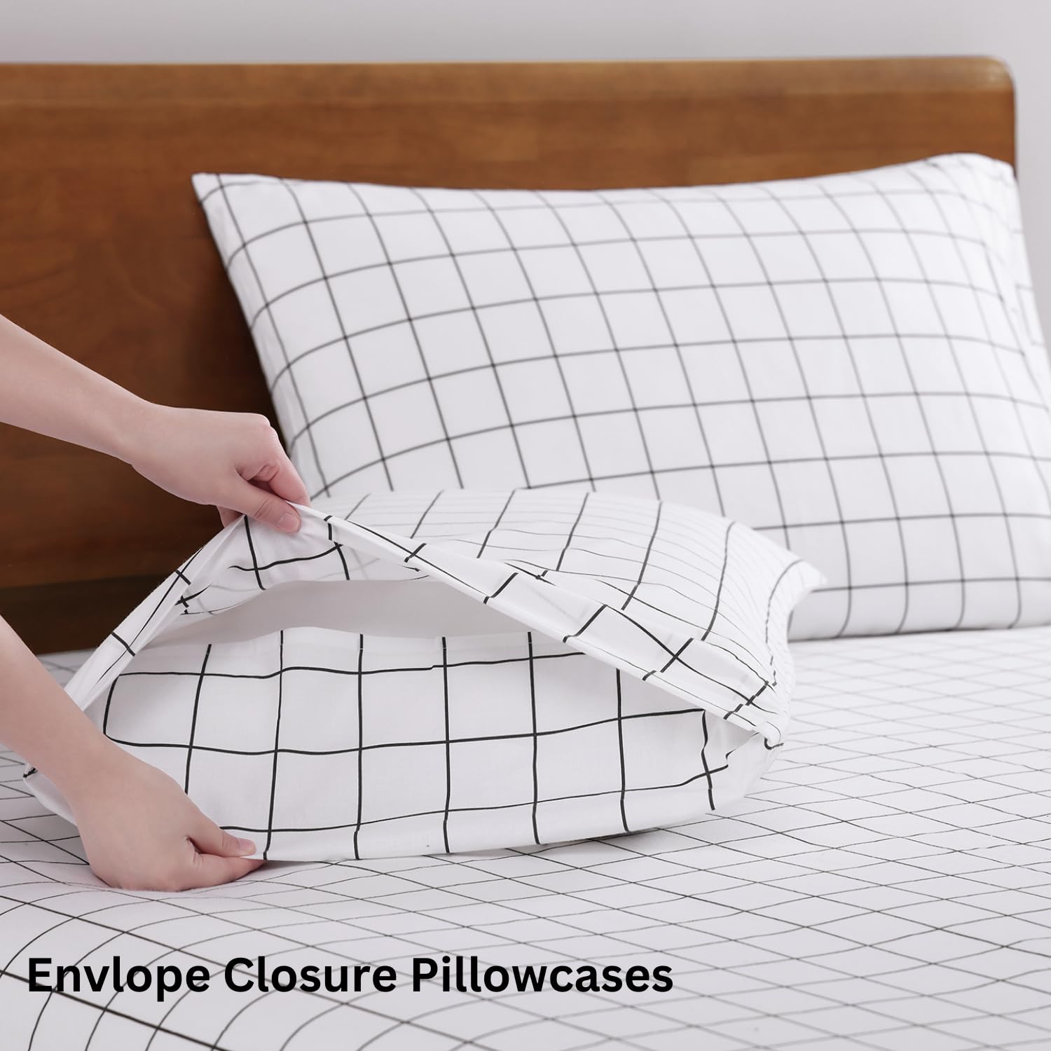 Includes 1 Flat Super King Bedsheet With 2 Pillow Covers - 108 X 108 Inches, White & Charcoal | Soft - Breathable & Comfortable, Machine Washable | Natural Softness & Breathability
