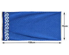 Kuber Industries Multiuses Tringle Printed Soft Cotton Bath Towel 450 Gsm (Blue)