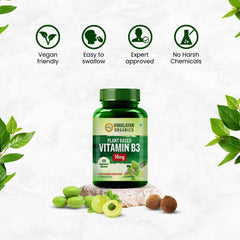 Himalayan Organics Plant - Based Vitamin B3 , Supports Healthy Skin And Heart | 120 Capsules , 200gm 0.4lbs