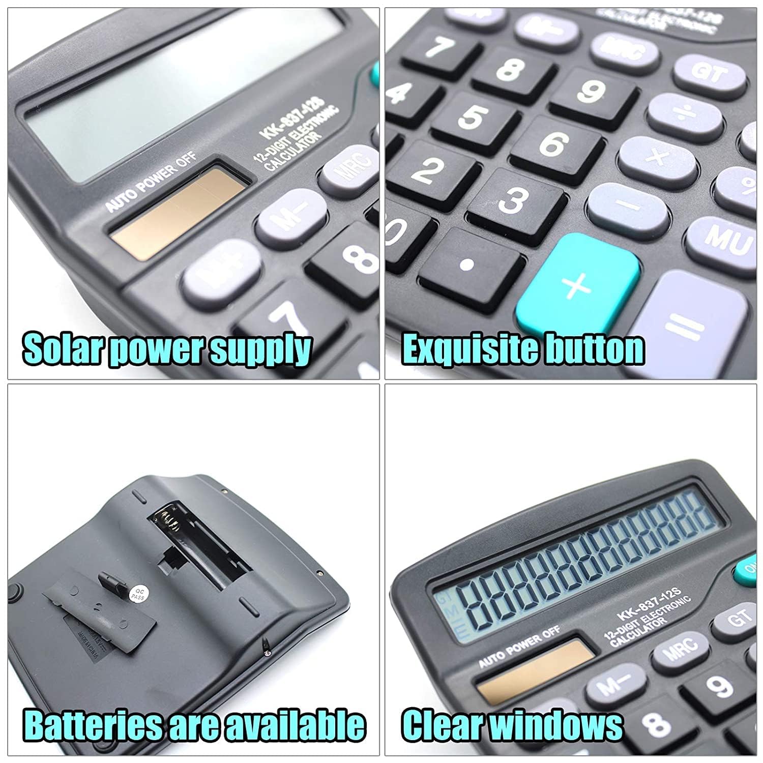 Shiv Damru 12 Digits Desktop Calculator With Large LCD Display And Sensitive Button, Standard Function For Office, Home & School