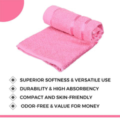 Kuber Industries Cotton Lining Design Face Towel 550 Gsm (Pink) -4 Piece