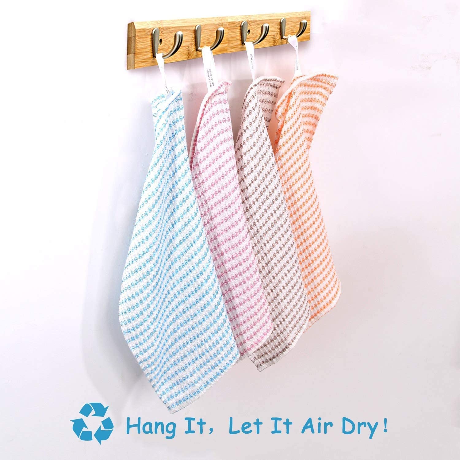 Sami Studios Kitchen Cotton Towels 250 Gsm | Soft & Absorbent Hand Towel For Kitchen Cleaning & Quick Drying Of Plates & Glasses (Set Of 8) -Multicolor