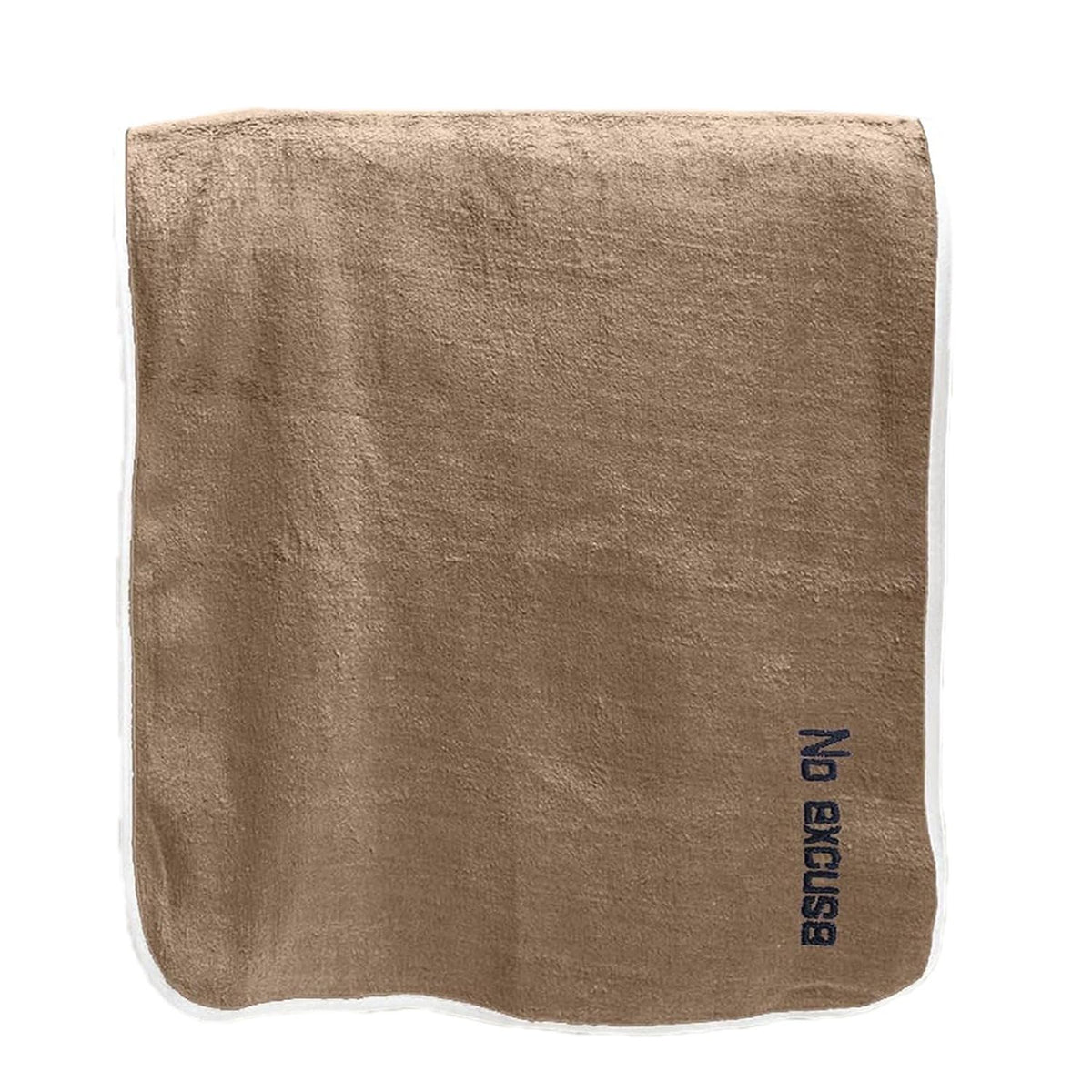 Housse Premium Soft Microfiber Embroidery Bath Towel 350 Gsm | Soft Absorbent Quick-Drying Sweat Towel (No Excuse - Brown)