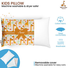 Personalized Pillow For Kids, Super Soft Cotton Kids Cushion - 12 X 18 Inches | Custom Name, For 5 Years Old Kids, Adorable Prints | For Head, Neck Support Baby Pillow - Pillow 04