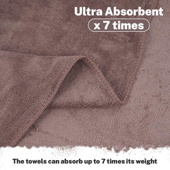 Fezora Microfiber Weft Knitting Bath Towels 400 Gsm | Large Size Bath Towel Soft & Absorbent For Men/Women (Brown)