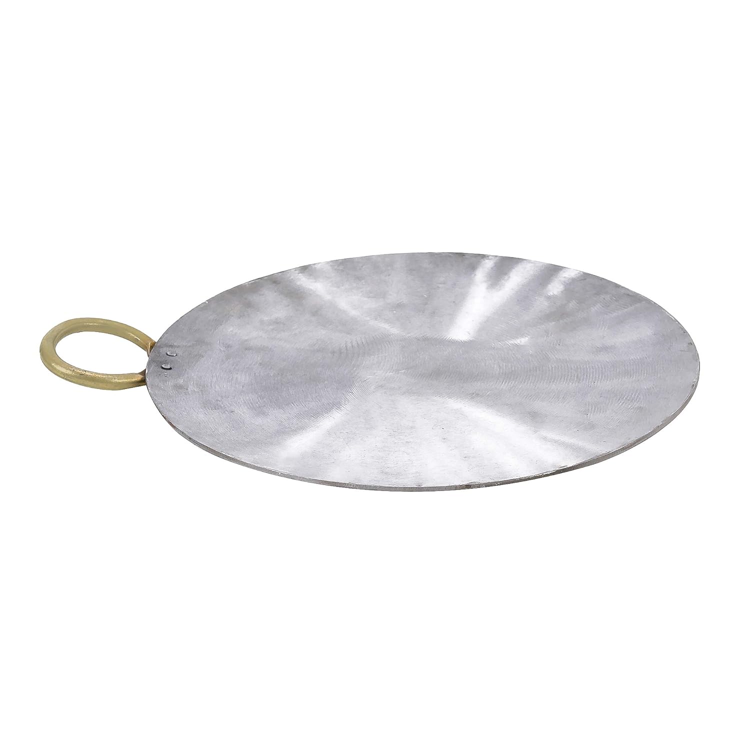 Pure Silver Cast Iron Dosa Tawa With Handle + 2 Wooden Spatula Free | Chilla Pan, Uttapam Tawa For Making Dosa, Uttapam, Chilla, Etc. | Round, Size - 36 X 30 Cm