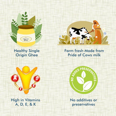 Pure Natural Cow Ghee By Pride Of Cows | Healthy & Nutrients Tasty Desi Ghee Good For Cooking, Frying | (200ml) 6.7 Ounce | Jar Pack