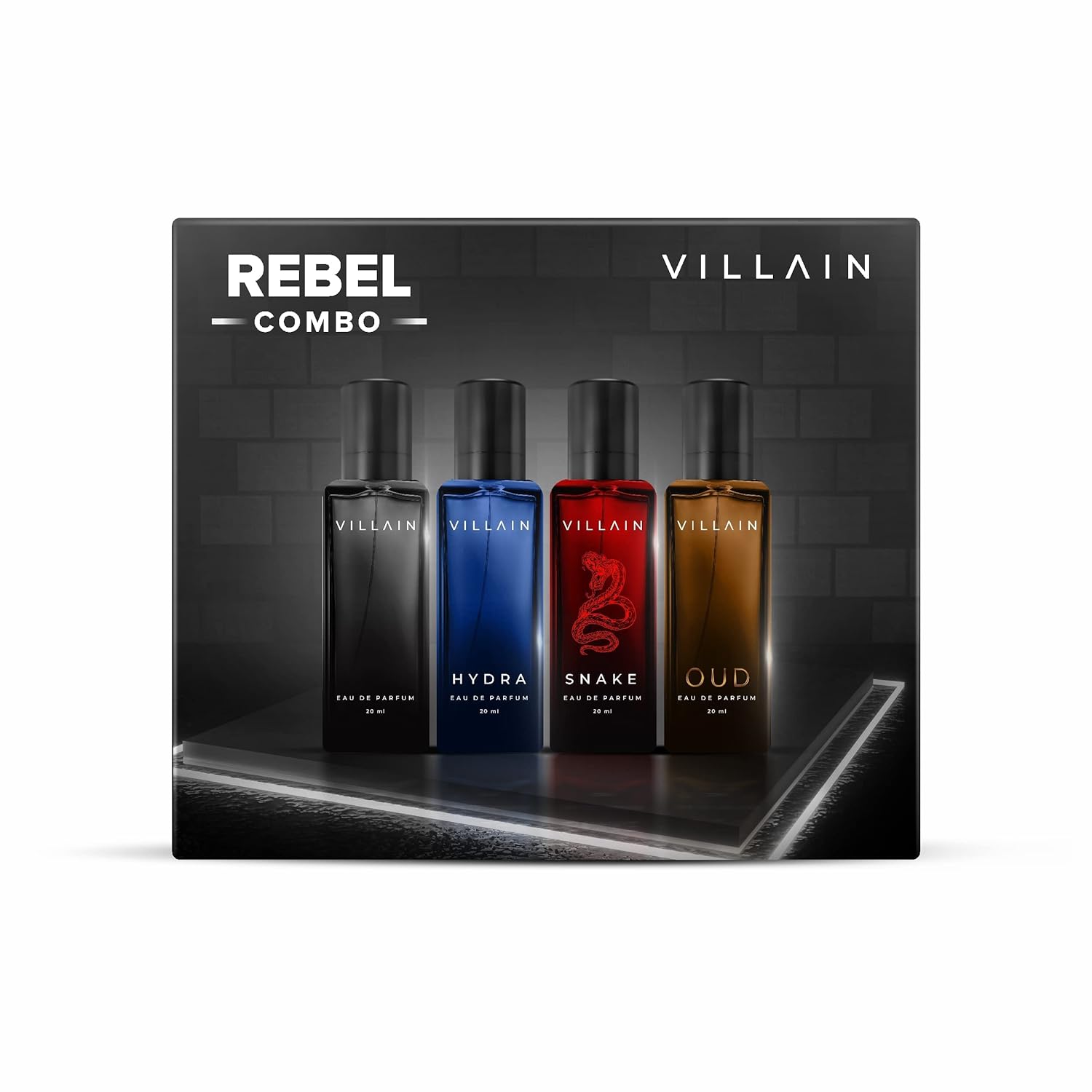 Villain Rebel Luxury Perfume Gift Set For Men 4x 0.6 Fl.oz. Men Fragrance Set | Perfume Combo