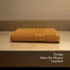100% Cotton Bath Towel 450 Gsm | Large Size Soft & Absorbent Sport & Beach Bath Towel (Brown)