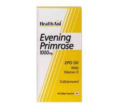 Healthaid Evening Primrose Oil 1000mg With Vitamin E, For Women Health & Skin Care, Supports Hormonal Balance, Pms & Menopause, Rich Source Of Omega 6 | 30 Softgel 50gm 0.1lbs Each Pack Of 2