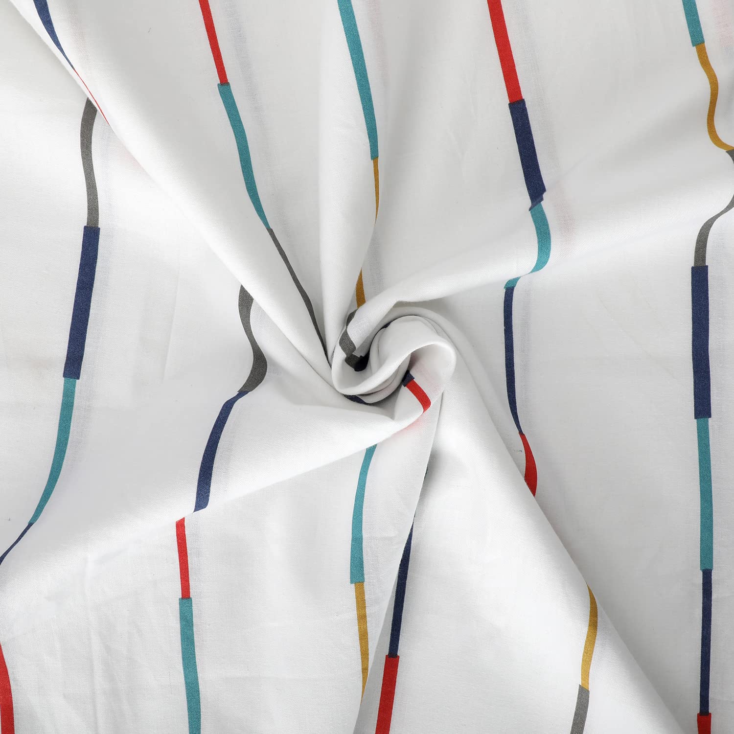 Print King Size Flat Sheet With 2 Pillow Covers - 108 X 108 Inches, Multicolor | Soft, Breathable & Skin-Friendly Bedding For Daily Use | Machine Washable & Long-Lasting