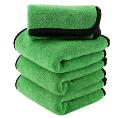 Auto Hub Heavy Microfiber Cloth For Car Cleaning & Detailing, Double Sided, Extra Thick Plush Microfiber Towel Lint-Free, 800 Gsm | Pack Of 4 (Green)