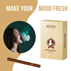 Royal Swag Ayurvedic & Herbal Cigarette, Clove Flavour Smoke For Relieve Stress And Mood Enhance Nicotine Free & Tobacco Free Cigarettes With Shot Helps In Quit Smoking - (20 Sticks, Small Shot -1)
