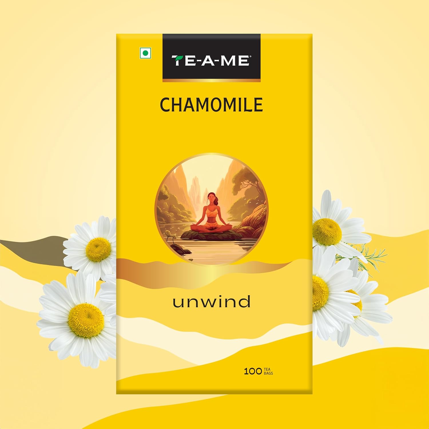 TE-A-ME Unwind Chamomile Tea - Pack Of 2 X 100 Infusion Tea Bags | Chamomile Tea For Good Sleep - Caffeine Free, Biodegradable | Packaging Might Vary