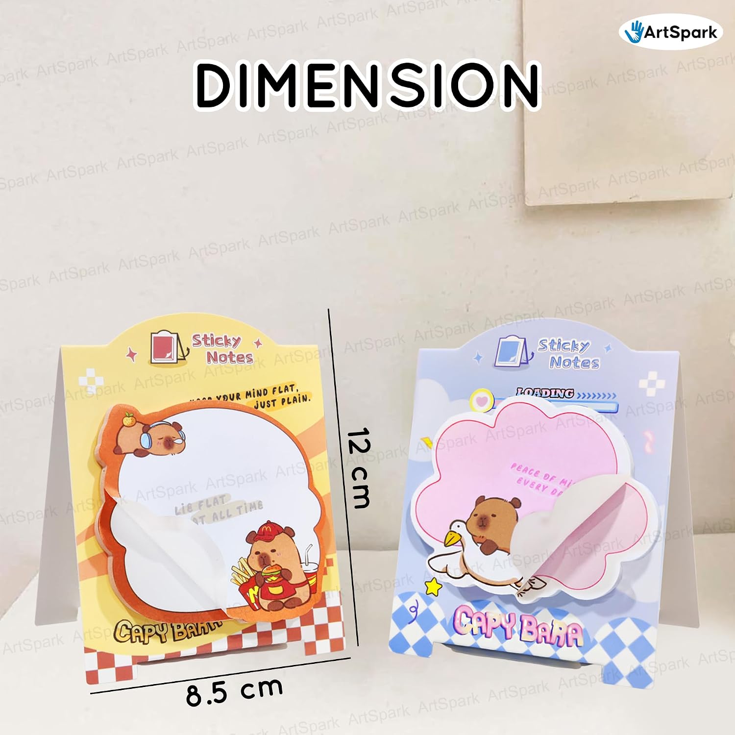 Capybara Sticky Notes – 60 Sheets Kawaii Memo Pads, Self-adhesive Sticky Notes For Study, Writing