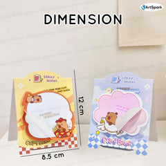 Capybara Sticky Notes – 60 Sheets Kawaii Memo Pads, Self-adhesive Sticky Notes For Study, Writing