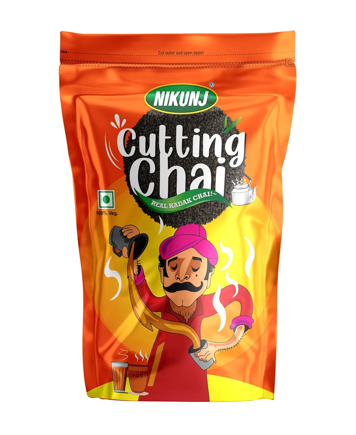 Nikunj Cutting Chai Patti - 1 Kg Pack, 35.2 Ounce | Strong Blend, Rich Taste - Loose Leaves Black Tea, Caffeine Free Chai Patti | Masala Tea Leaves, Assam Tea Real Kadak Chai