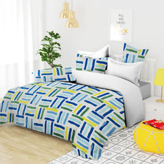 Cotton Flat Double Bedsheets With 2 King Size Pillow Covers - 90 X 100 Inches, Multicolor | Double Bed Breathable & Wrinkle Free - Ultra Soft 200 Thread Count Super Soft