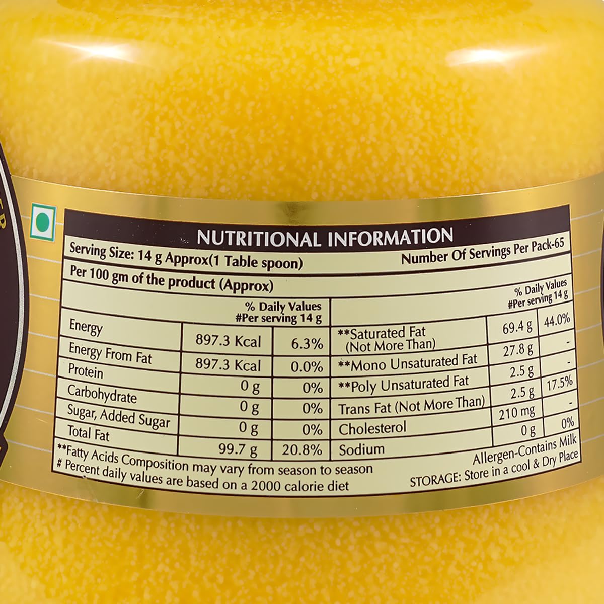 Natural Cow Ghee By Nambisan'S | Rich In Protein Fiber & Delicious Healthy Desi Cow Ghee For Dishes | (200ml) 6.7 Ounce | Jar Pack