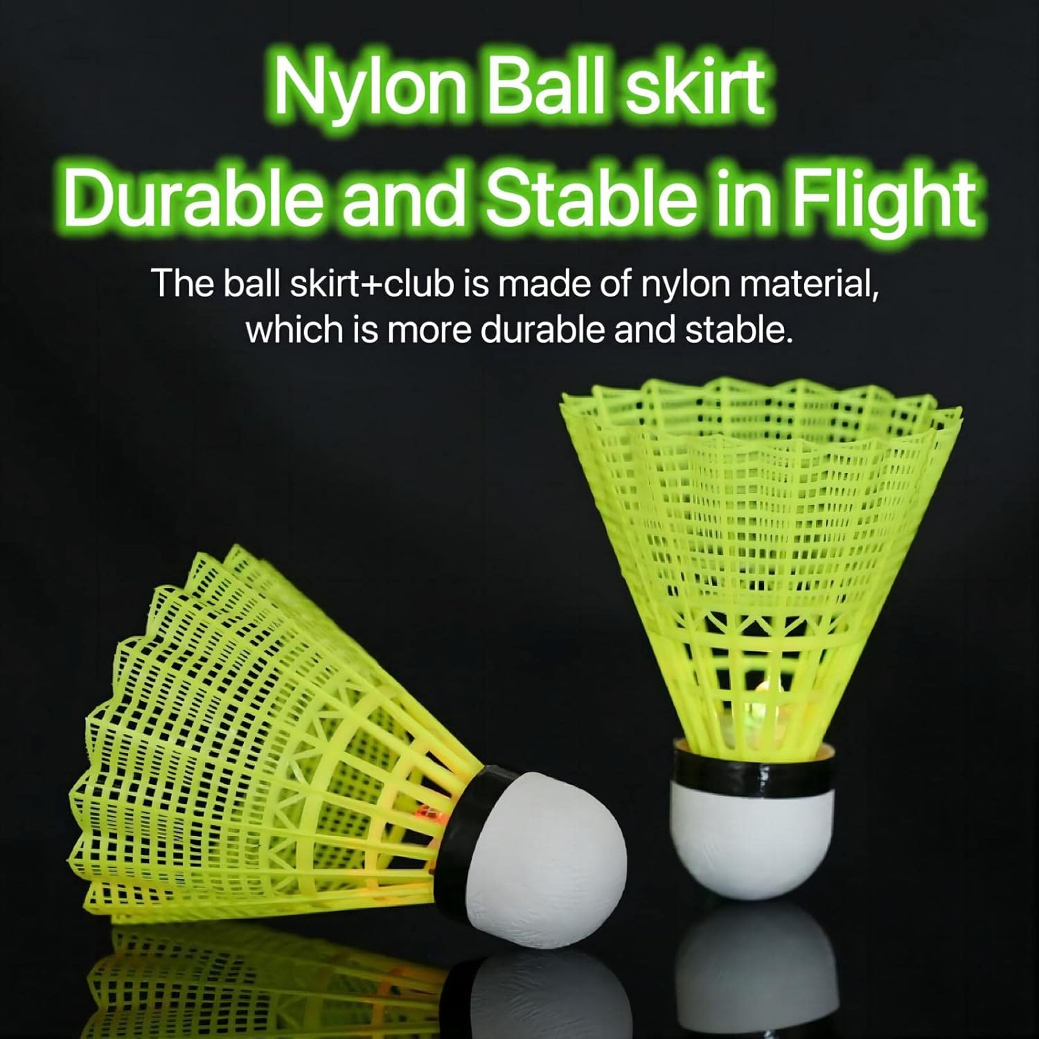 Sunkizzrs Nylon Badminton Shuttlecocks , For Outdoor Indoor Sport Activities | Yellow , Pack Of 4