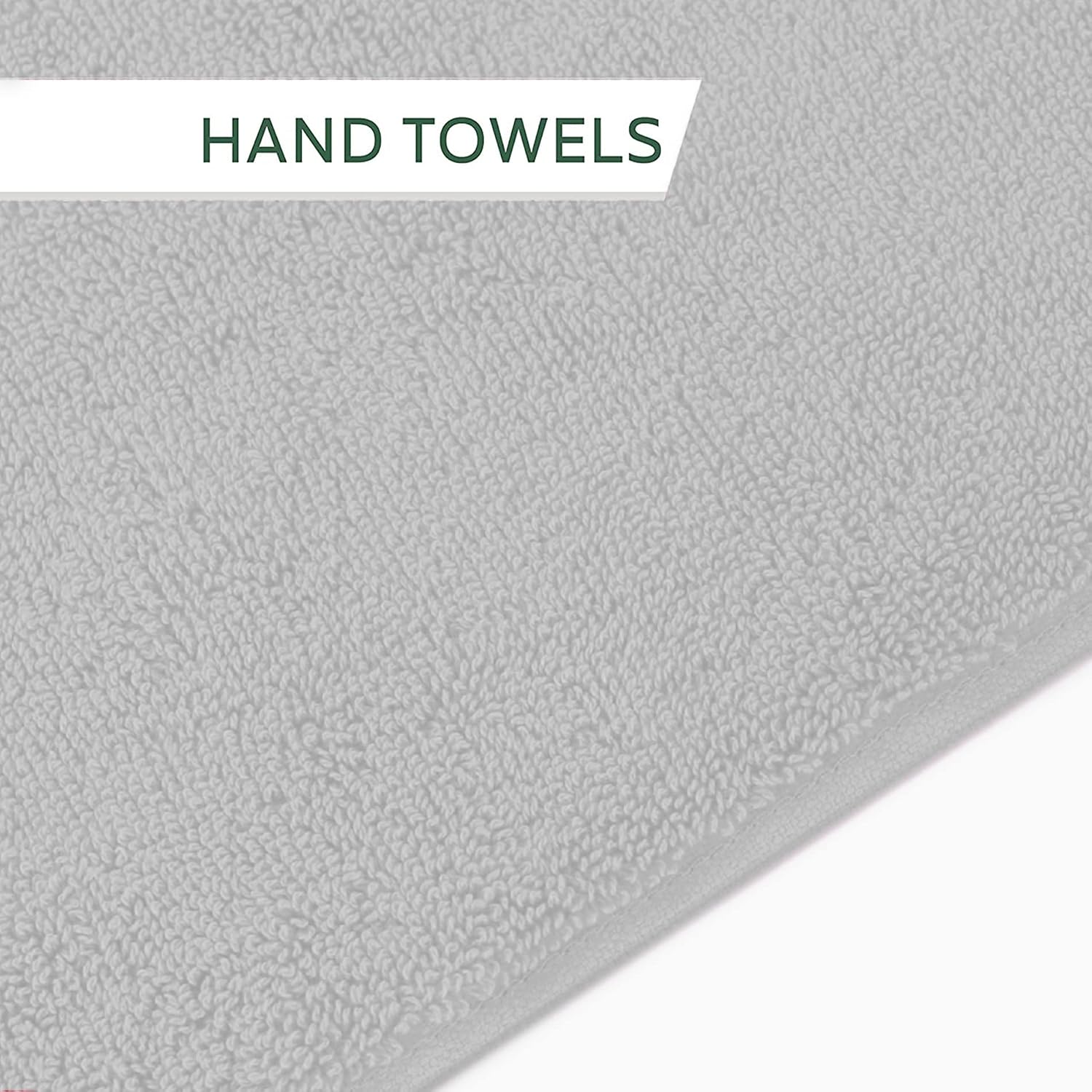 Heelium Bamboo Hand Towel 1200 Gsm | Ultra Absorbent & Anti-Bacterial 3x Softer Than Cotton Towels Pack Of 6 - Light Grey