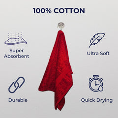 Nive Home Linens 100% Cotton Hand Towel 400 Gsm | Ultra Soft, Thick & Super Absorbent, Quick Dry Hand Towel (Red & Pink) - 2 Pcs