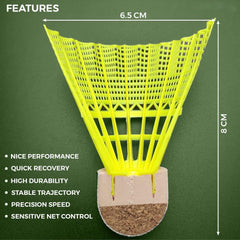 Sarasi Plastic Badminton Shuttlecock For Kids & Adult | Yellow , Pack Of 2 | Special Feature - Non - Toxic