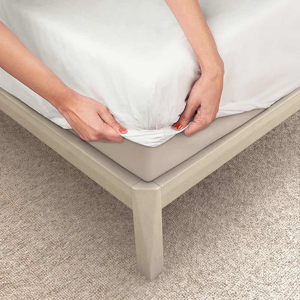 100% Cotton Double Bedsheet For Queen Size With 2 Pillow Covers 72 X 60 Inches, Sky Blue | Durable & Long Lasting - All Around Elastic Fitted Sheet