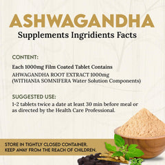 Momrushi Ashwagandha Tablets Roots Extract Original Stress & Anxiety Relief General Wellness Improves Sleep, Increases Immunity, Stamina Ayurvedic For Women & Men | 30 Tablets 50gm 0.1lbs