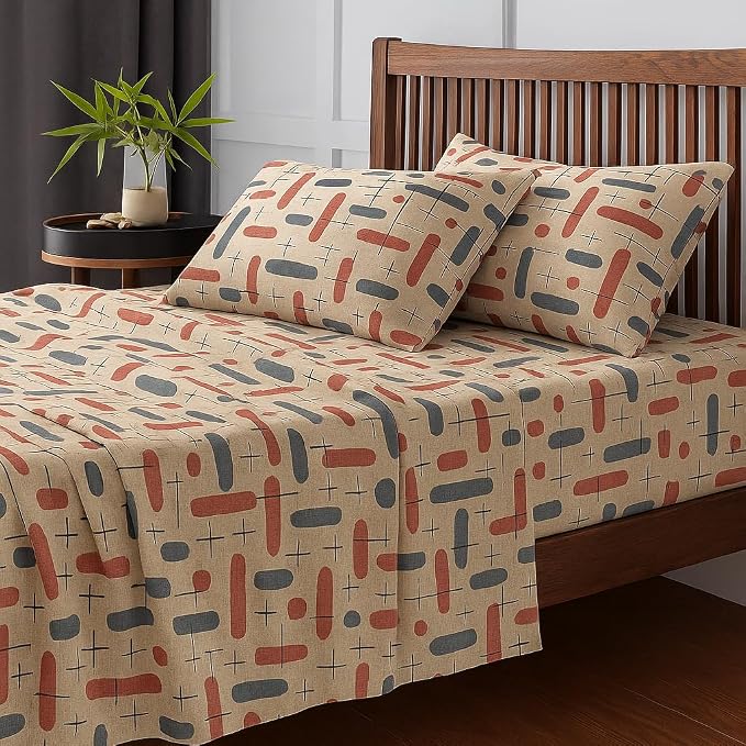 Cotton Double Bedsheet With 2 Pillow Covers 100% Pure Cotton - 90 X 100 Inches, Cream | Soft & Breathable Perfect For Gifting On Weddings Bedsheet