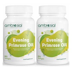 Ambrosial Evening Primrose Oil Epo 1000mg Rich Source Of Omega 6 & Gla | Non - Gmo, Gluten Free No Artificial Preservatives | 60 Softgels 100gm 0.2lbs Each Pack Of 2