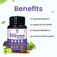 Varah Healthcare Digestive Enzymes Supplement, Digestive Support, Contains Chitrakmool, Ajwain, Amla, Harad & Other Herbs, Gut Cleanser | 60 Capsules, 100gm 0.2lbs