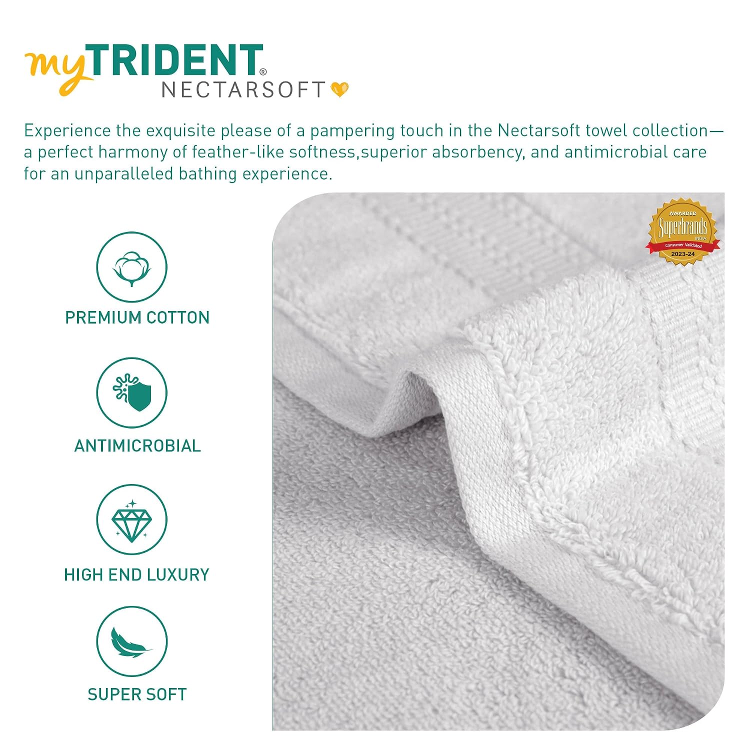 Mytrident Face Towels 600 Gsm | Nectar Soft Collection Wash Towel For Men & Women Face Towels - Damon Grey (3 Pcs)