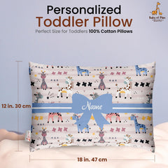 Personalized Pillow For Kids, Super Soft Cotton Kids Cushion - 12 X 18 Inches | Custom Name, For 5 Years Old Kids, Adorable Prints | For Head, Neck Support Baby Pillow - Pillow 11