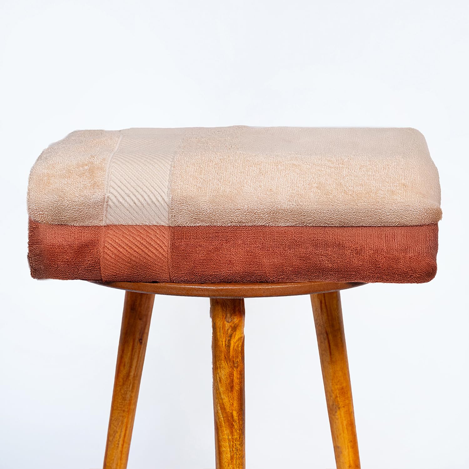 Himeya Bamboo Bath Towel 1000 Gsm | Ultra Absorbent 3x Softer Than Cotton Towels (Leather Brown & Sand Stone) - Pack Of 2