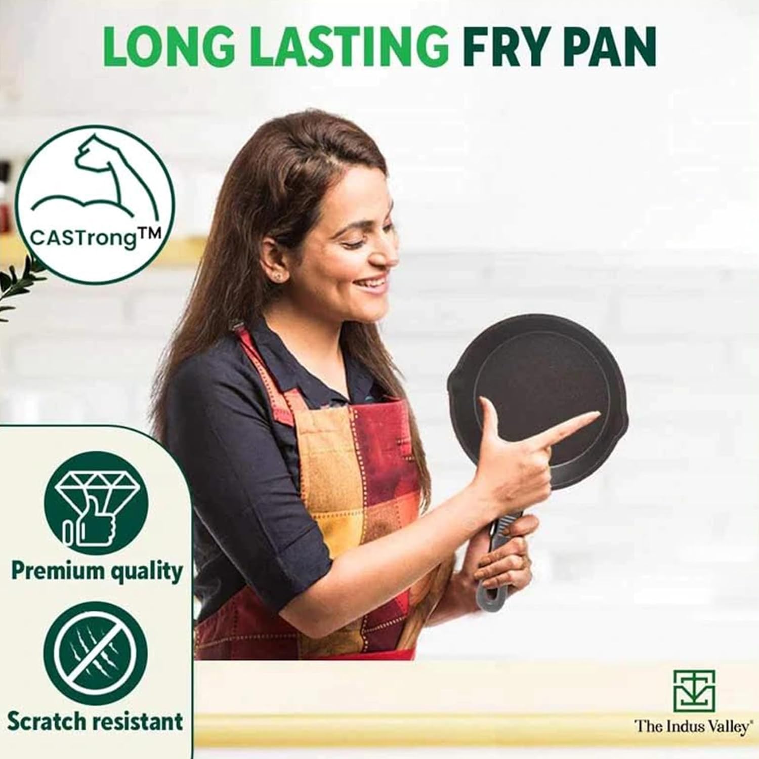 Pre-Seasoned Black Cast Iron Fry Pan Or Skillet With Long Handle - Very Small, 15.2 Cm, 6 Inch, 0.42 Liter, 1.1 Kg | Induction Friendly, Nonstick Fry Pan, 100% Pure & Toxin Free, No Chemical Coating