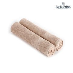 Earthy Fables Premium Hand Towels 600 Gsm | 100% Combed Cotton Ultra Soft Quick Dry & Highly Absorbent, For Home, Gym & Travel | Set Of 2 (Beige)
